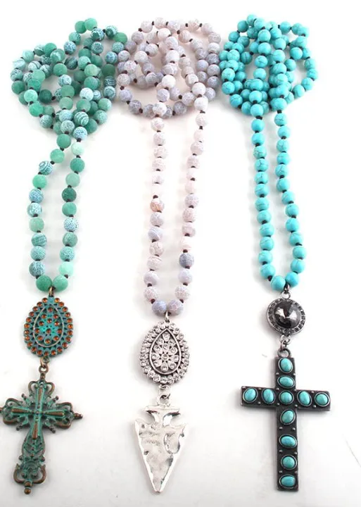 Long Boho Beads Necklace with Pendant sold by Boho Mood product image thumbnail 3