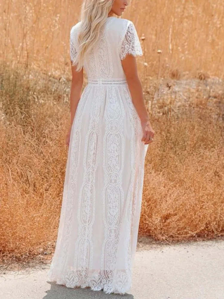 Long White Boho Maxi Dress sold by Boho Mood product image thumbnail 2
