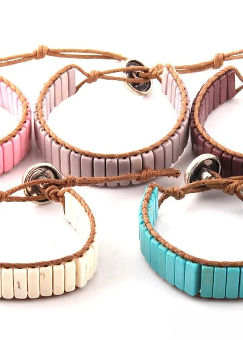 Leather Wrap Boho Style Bracelet sold by Boho Mood product image thumbnail 4