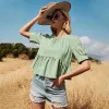 Boho Pleated Green Blouse sold by Boho Mood