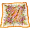 Boho yellow scarf vintage colorful floral print sold by Boho Mood