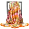 Boho yellow scarf vintage colorful floral print sold by Boho Mood