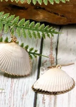 Boho Earrings - Natural Shell Gold sold by Boho Mood product image thumbnail 5