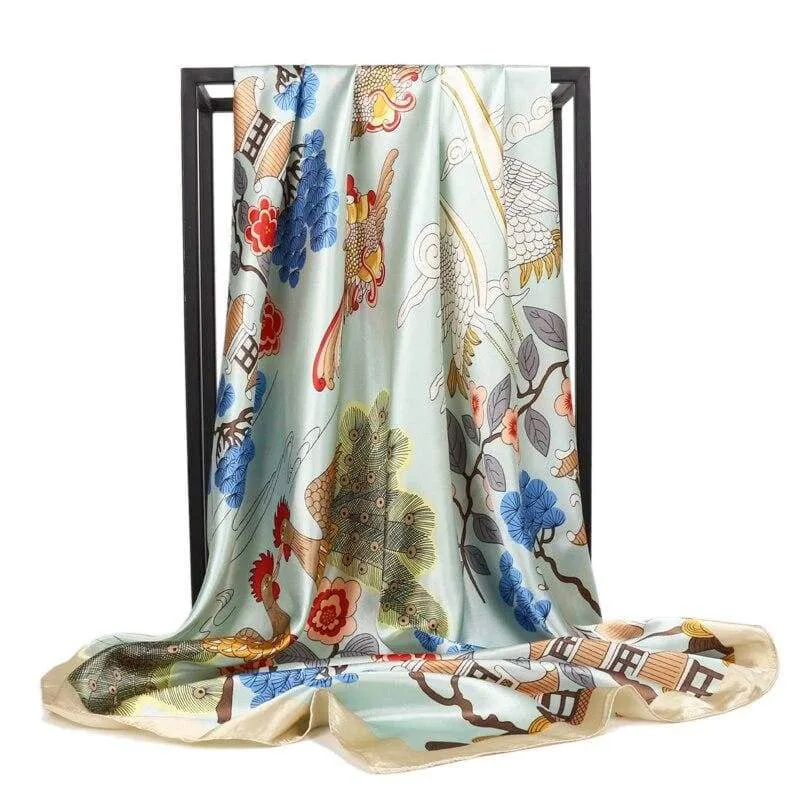 Boho Sky blue Scarf stylish floral multicolor sold by Boho Mood