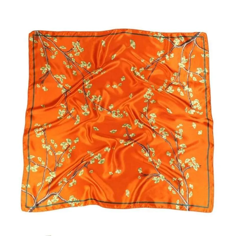 Boho vintage Scarf orange golden print pattern sold by Boho Mood product image thumbnail 2