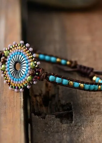 Leather Wrap Boho Bracelet for Womens sold by Boho Mood product image thumbnail 3