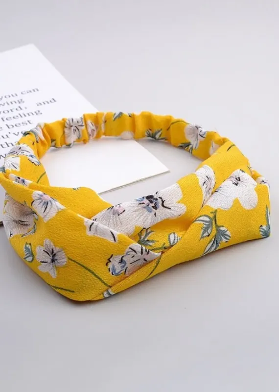 Boho Hair Headband with white flowers pattern sold by Boho Mood