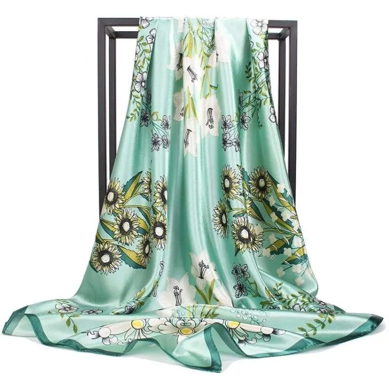 Green Floral Summer Scarf sold by Boho Mood