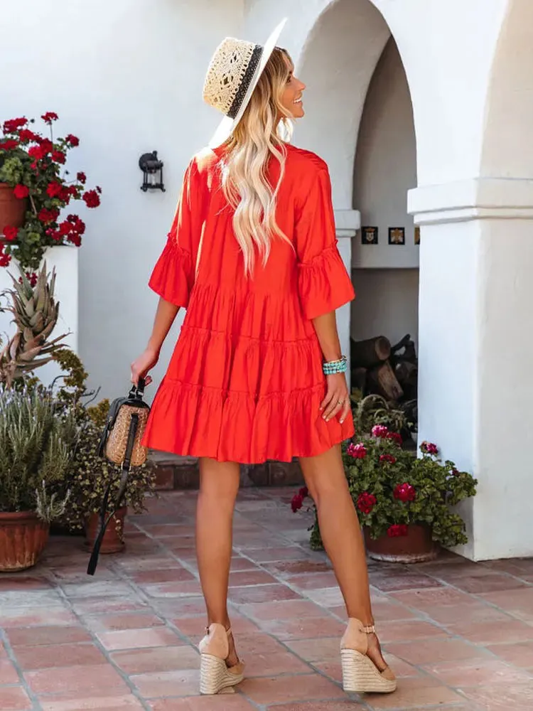 Orange Boho Mini Dress sold by Boho Mood