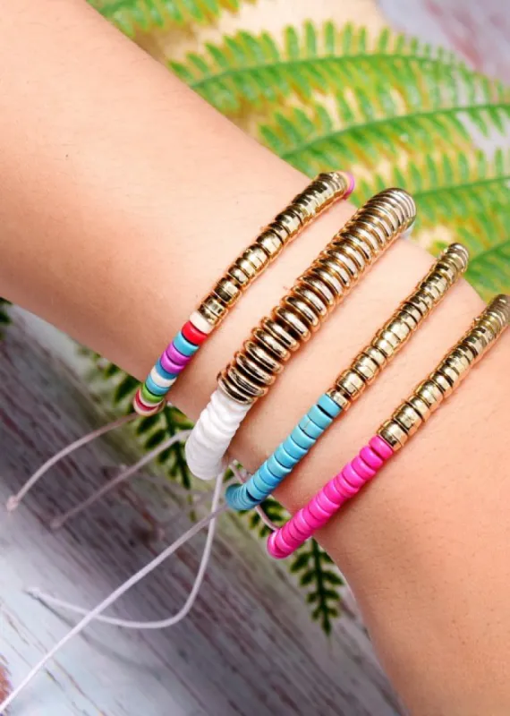 Boho Bracelet - Colorful Shell Gold sold by Boho Mood