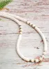 White Boho Bead Necklace sold by Boho Mood