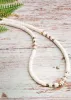 White Boho Bead Necklace sold by Boho Mood