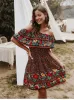 Mini Gypsy Dress with Floral Pattern sold by Boho Mood