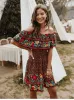 Mini Gypsy Dress with Floral Pattern sold by Boho Mood