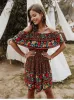 Mini Gypsy Dress with Floral Pattern sold by Boho Mood