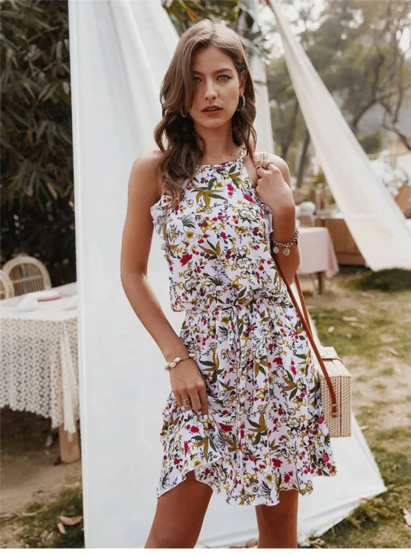 White Bohemian Style Floral Dress sold by Boho Mood