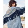 Boho Denim Fringed Jacket sold by Boho Mood