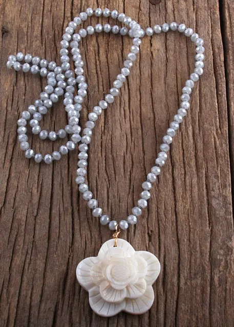 Boho Beaded Necklace - Big Flower Pendant sold by Boho Mood product image thumbnail 5