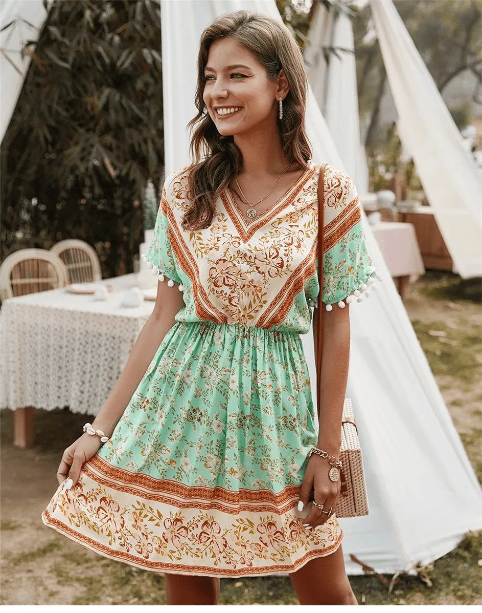 Gypgy mini Dress in Green sold by Boho Mood product image thumbnail 5