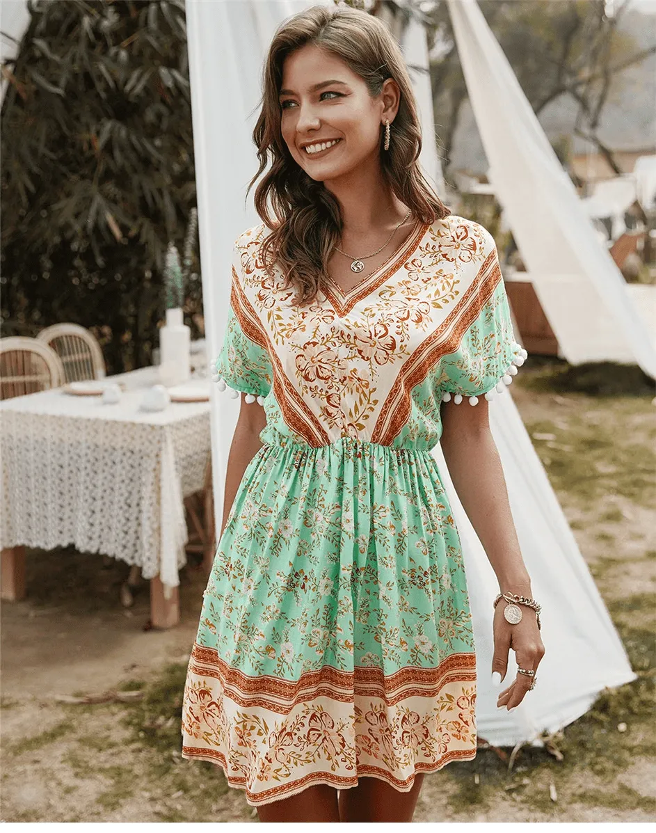 Gypgy mini Dress in Green sold by Boho Mood product image thumbnail 3
