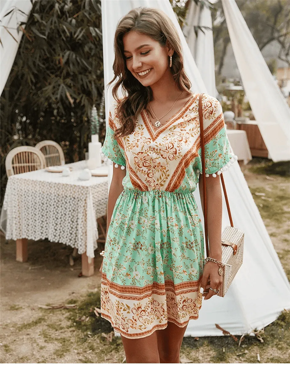Gypgy mini Dress in Green sold by Boho Mood product image thumbnail 4