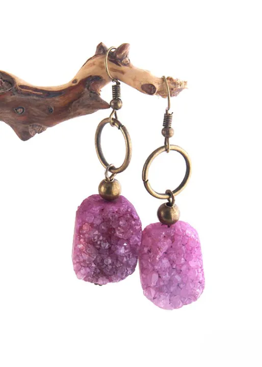 Boho Dangle Earrings - Natural Stone sold by Boho Mood