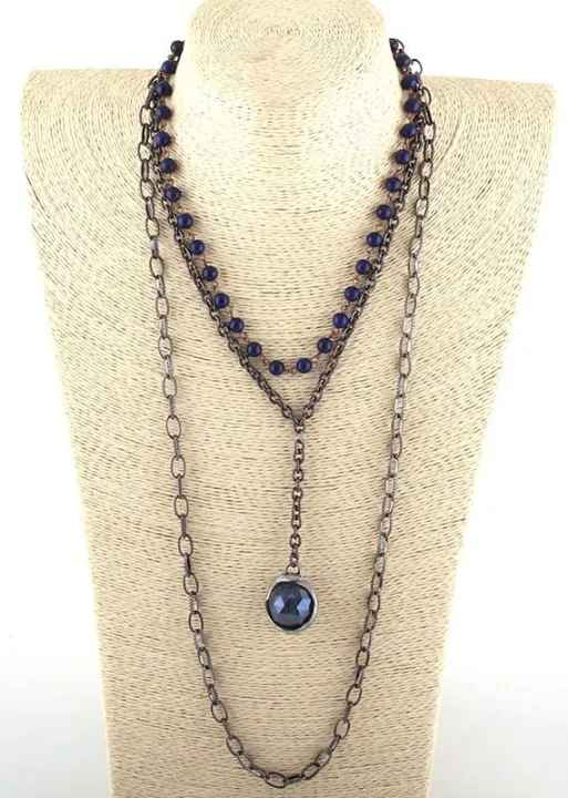 Long Boho Necklace 3 Layers sold by Boho Mood product image thumbnail 4