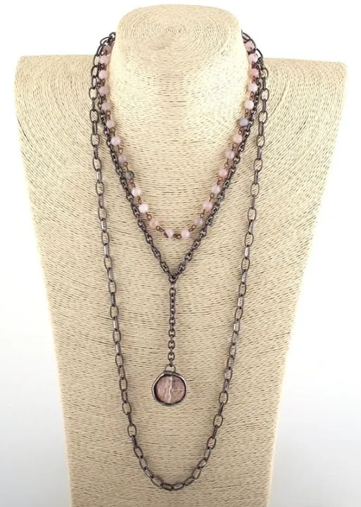 Long Boho Necklace 3 Layers sold by Boho Mood product image thumbnail 5