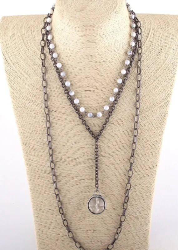 Long Boho Necklace 3 Layers sold by Boho Mood