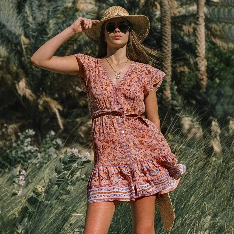 Orange Boho Chic Dress sold by Boho Mood