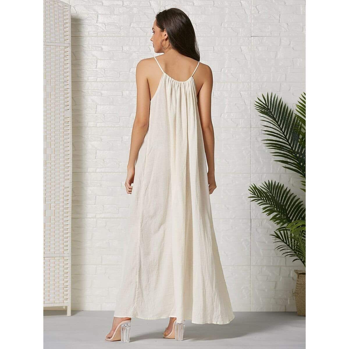 Hippie Bohemian Beige Long Dress sold by Boho Mood product image thumbnail 3