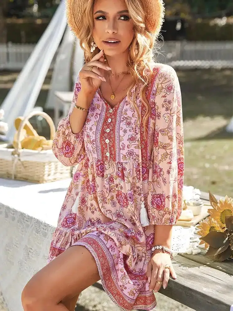 Short Flowy Beach Dress sold by Boho Mood