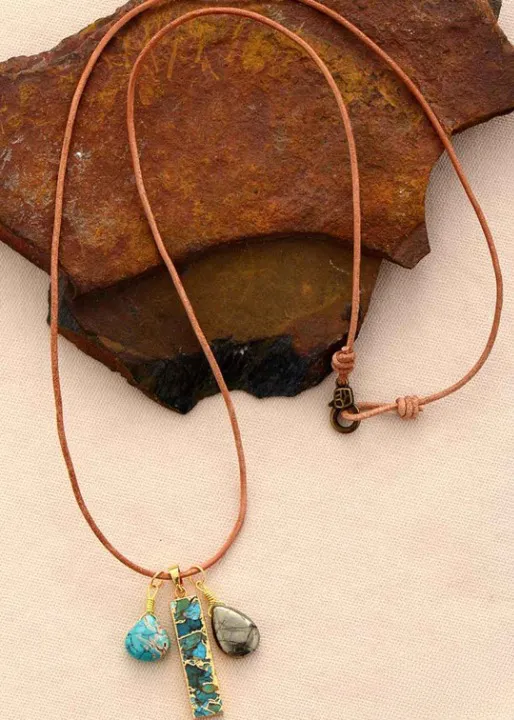 Long Boho Pendant Necklace sold by Boho Mood product image thumbnail 4