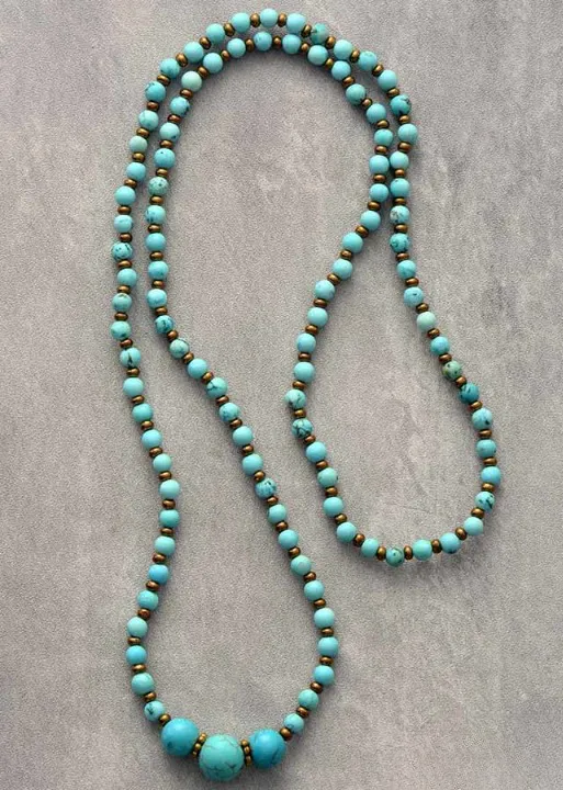 Boho Beads Turquoise Necklace sold by Boho Mood