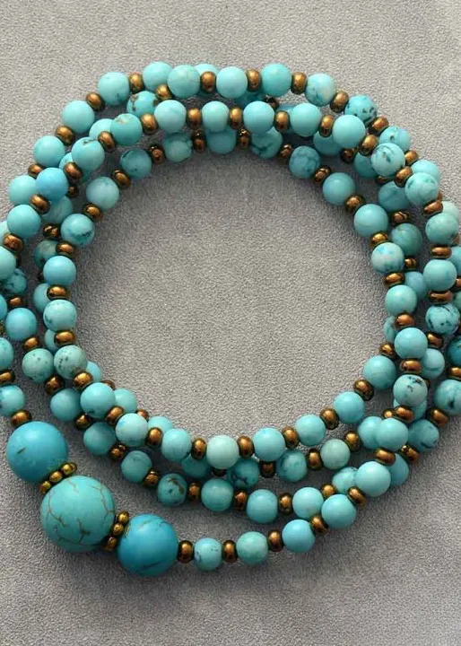 Boho Beads Turquoise Necklace sold by Boho Mood product image thumbnail 2