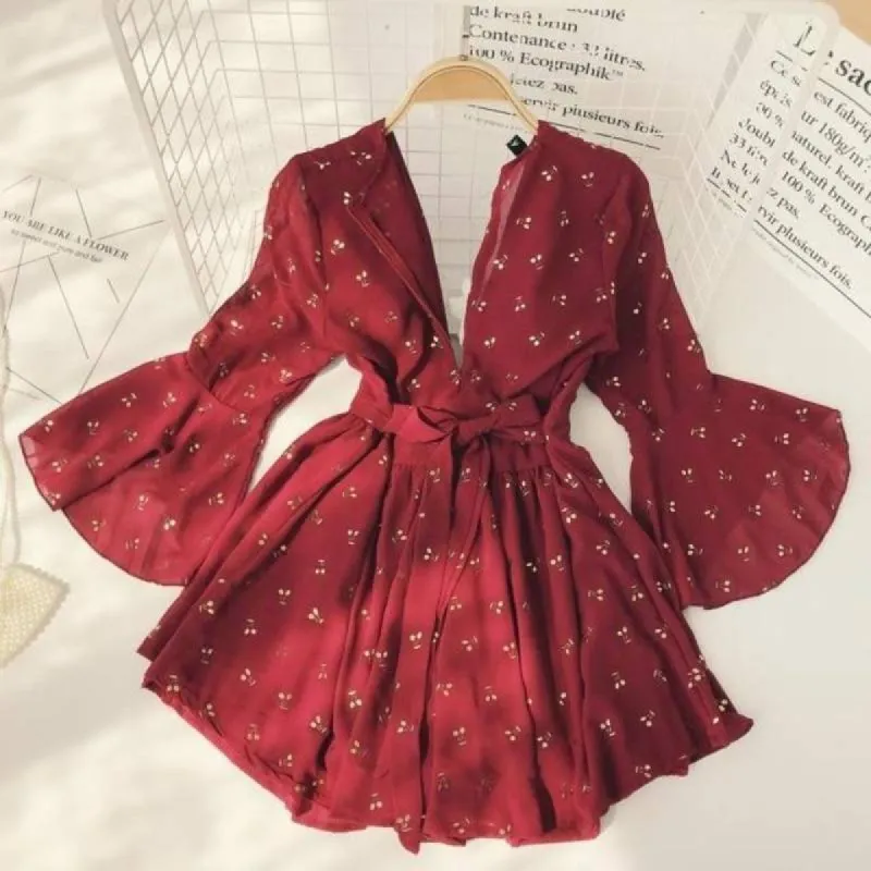 Boho Romper Short Suit Vintage Cherry sold by Boho Mood