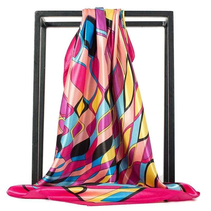 Boho pink Scarf Trendy printed colorful sold by Boho Mood