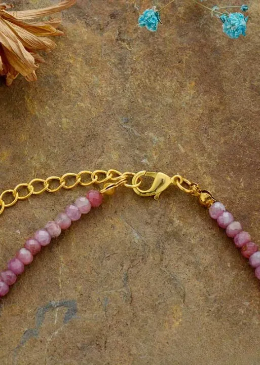 Pink Boho Choker Necklace sold by Boho Mood product image thumbnail 5