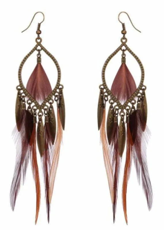 Boho Feather Earrings sold by Boho Mood