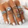 Boho Silver Rings Set Ruby sold by Boho Mood