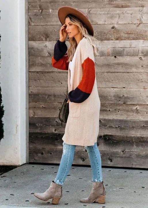 Boho Long Cardigan Puffed Sleeves 3 tones sold by Boho Mood product image thumbnail 5