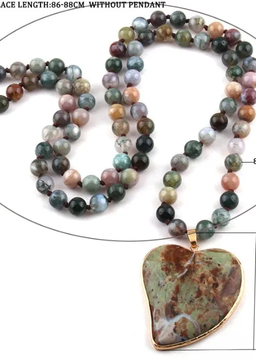 Ethnic Boho Necklace - Green Heart Pendant sold by Boho Mood product image thumbnail 3