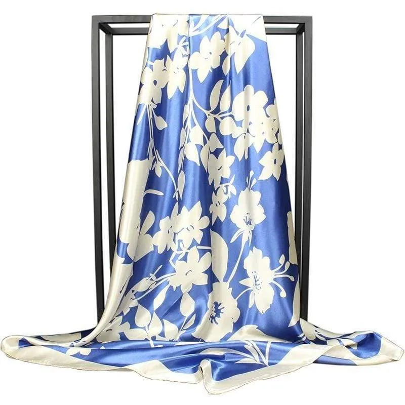 Wonderful Boho Blue Scarf White Floral pattern sold by Boho Mood