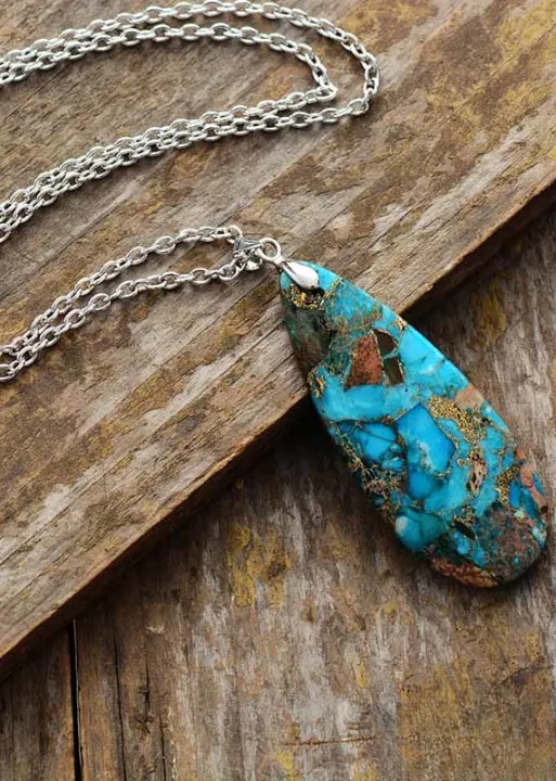 Boho Pendant Necklace - Silver Chain sold by Boho Mood