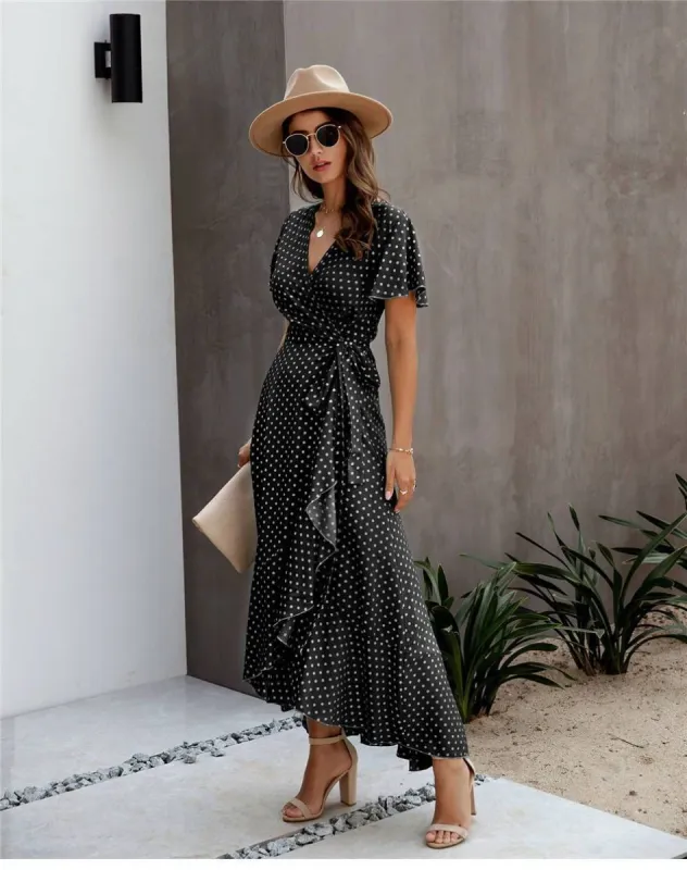 Mid-Length Boho Dress in Black sold by Boho Mood