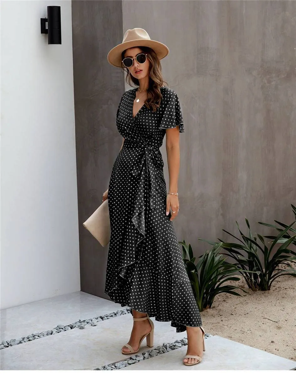 Mid-Length Boho Dress in Black sold by Boho Mood