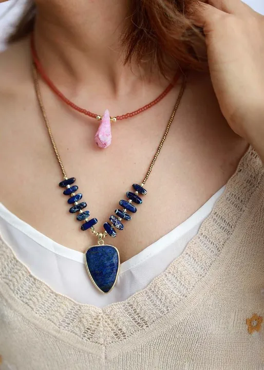 Boho Beads Necklace Heart Pendant sold by Boho Mood product image thumbnail 2