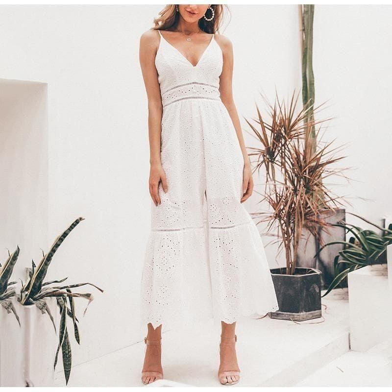 White Bohemian Hippie Midi Dress sold by Boho Mood product image thumbnail 3