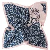 Pink Boho Chic Scarf with blue print sold by Boho Mood