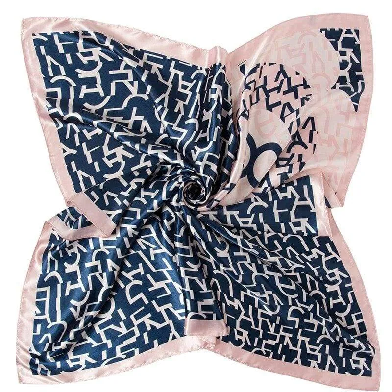 Pink Boho Chic Scarf with blue print sold by Boho Mood product image thumbnail 2